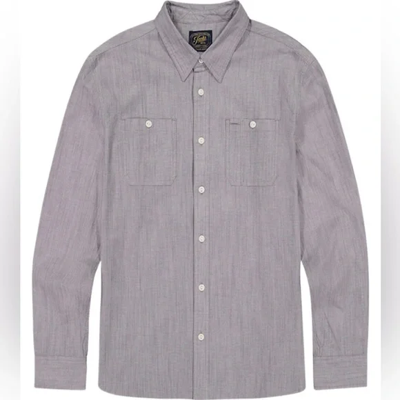 JACHS New York “The Vintage Chambray Shirt” Button down in Grey Large NWT